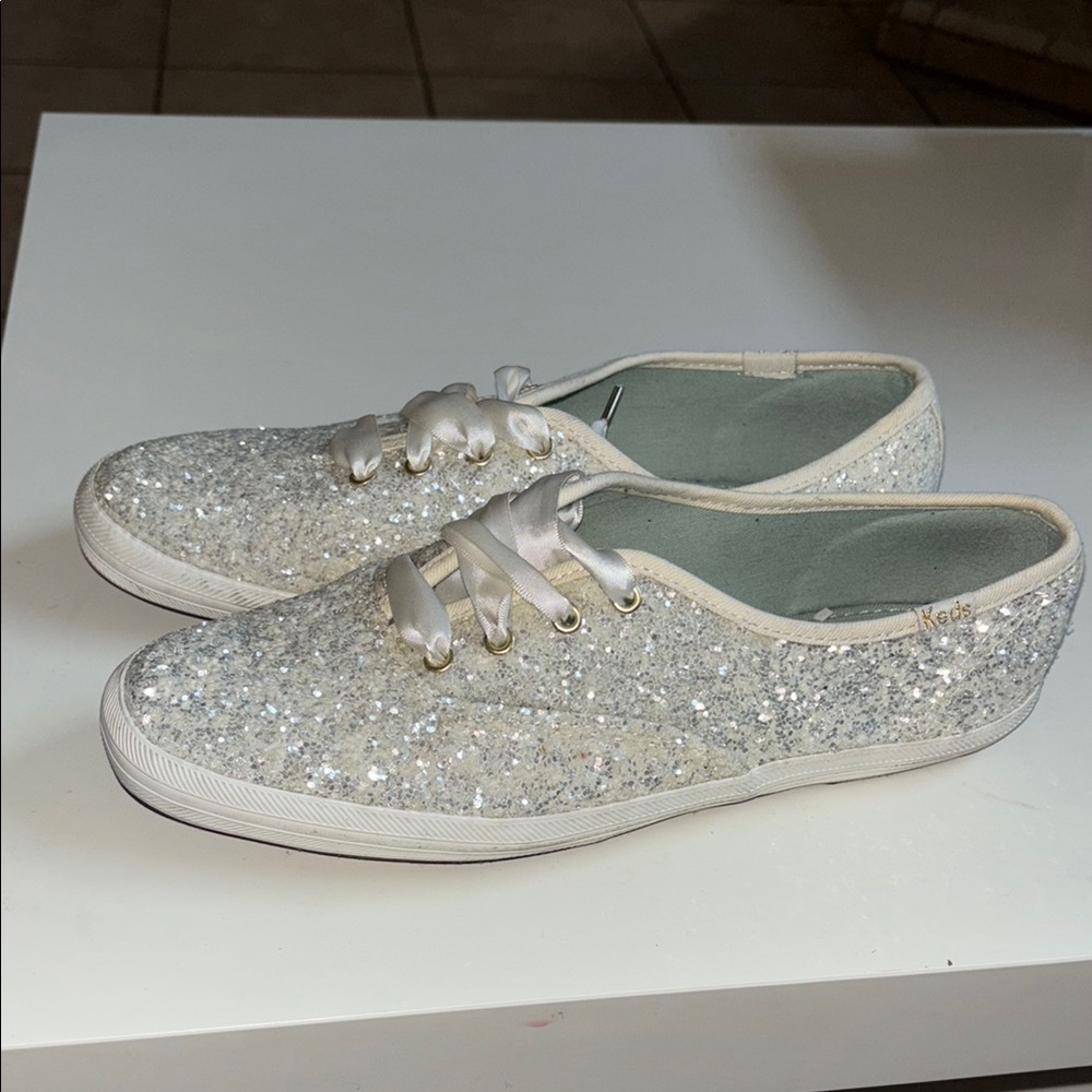 Keds Silver Glitter Sneakers Low-Top Canvas